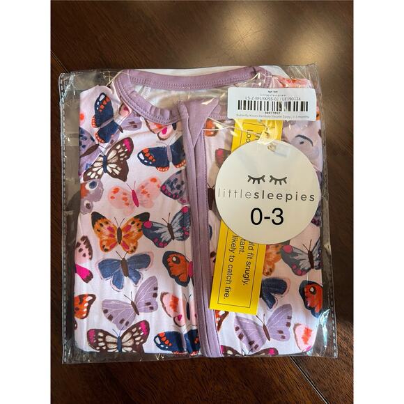 Little Sleepies Butterfly Kisses Zippy Size 0-3 Months - Picture 1 of 1